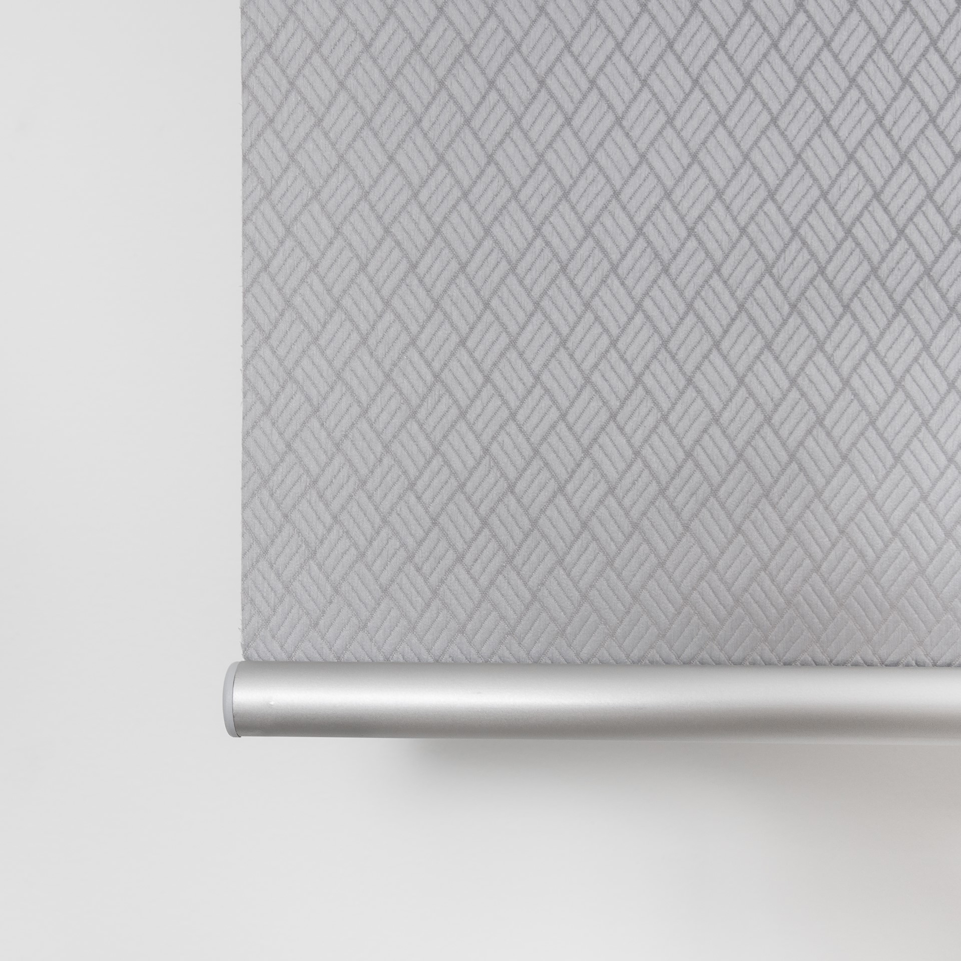 Ribbed Translucent Roller Blind Grey Counterweight Detail