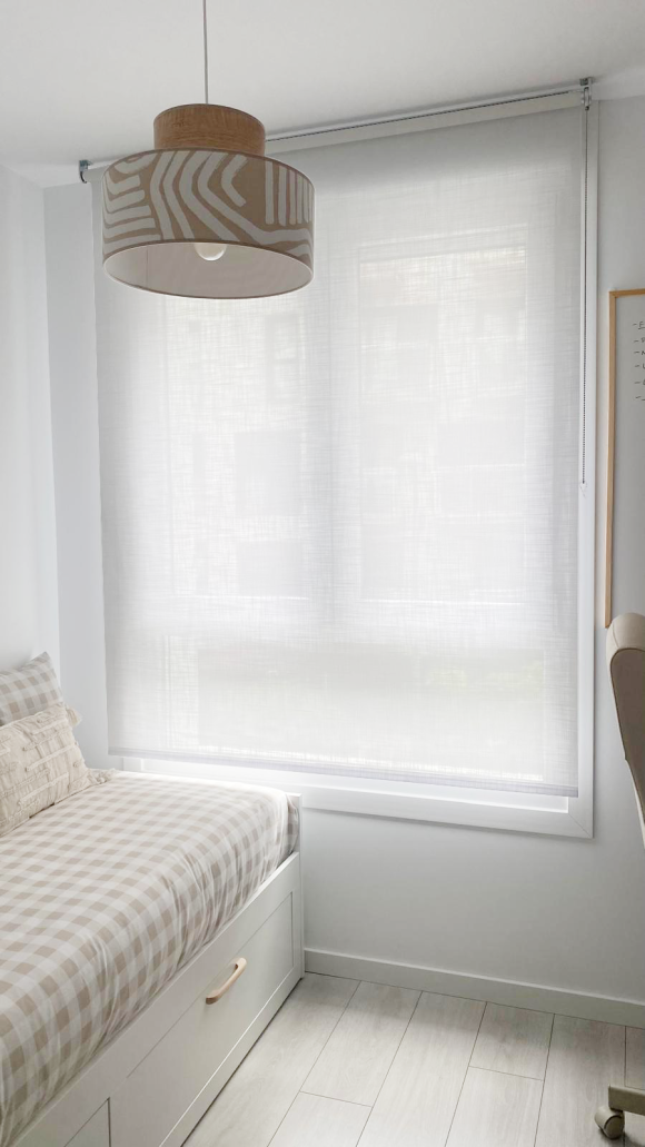 Estor solea blanco traslucido efecto lino leroy merlin
